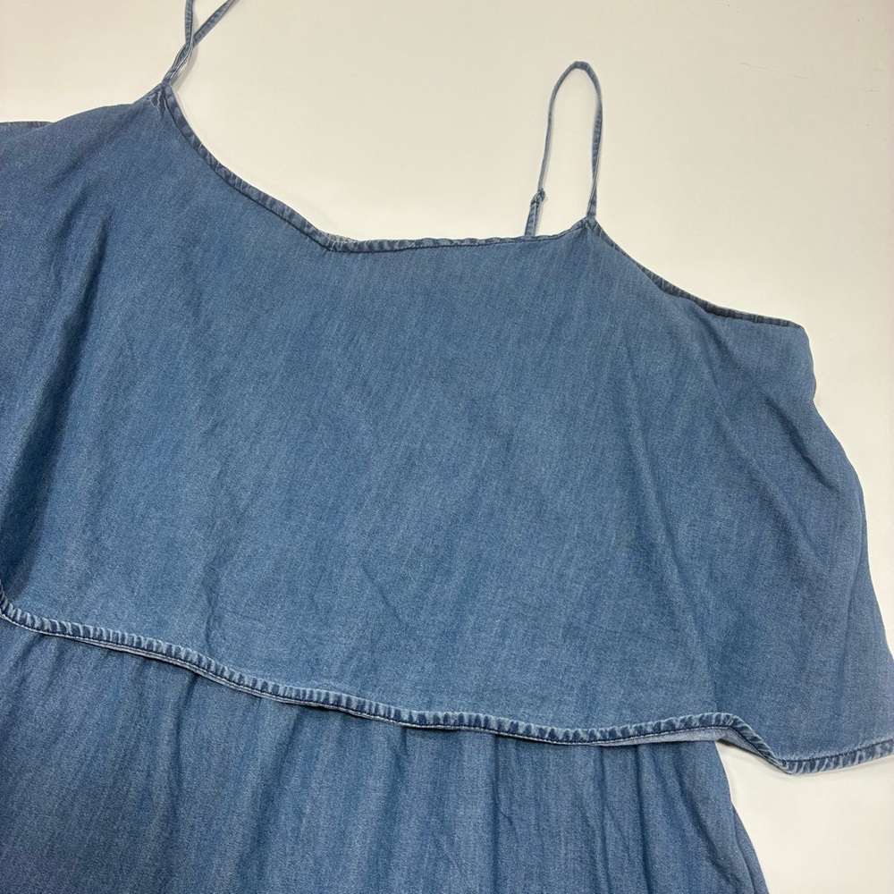Old navy Mini Dress Women Size XXL lightweight denim‎ layered spaghetti straps - Picture 12 of 14